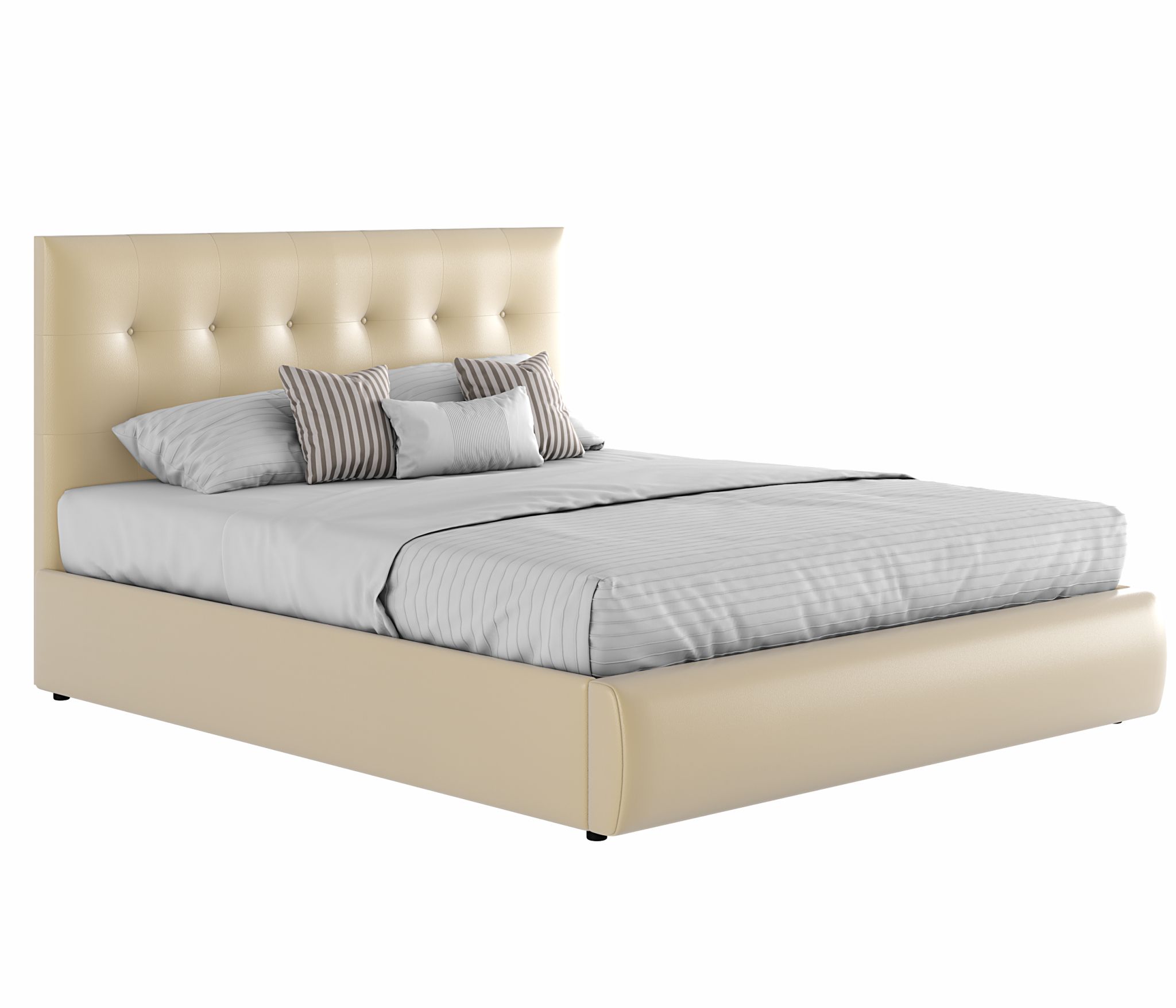Мягкая кровать "Селеста" 1800 беж с подъемным механизмом с матрасом PROMO B COCOS | МебельСТОК