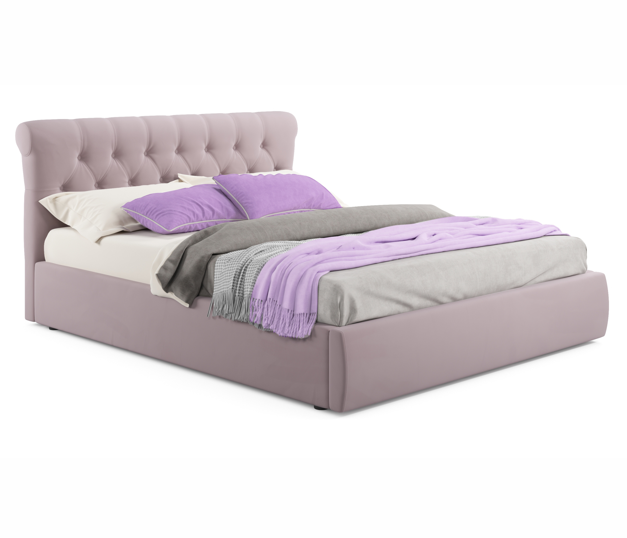 Купить мягкая кровать ameli 1800 лиловая с ортопедическим основанием | МебельСТОК