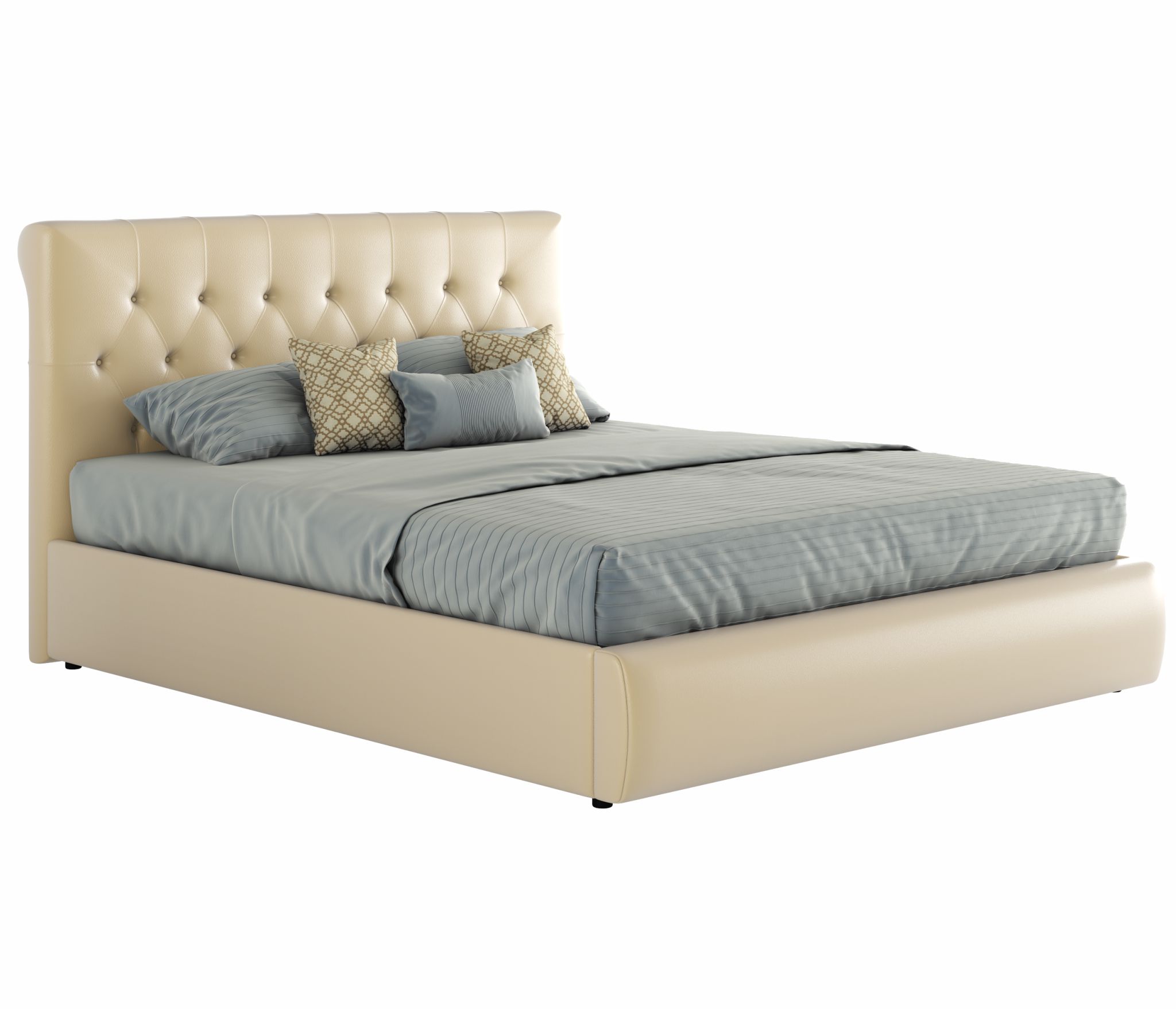 Мягкая интерьерная кровать "Амели" 1400 беж с матрасом PROMO B COCOS | МебельСТОК