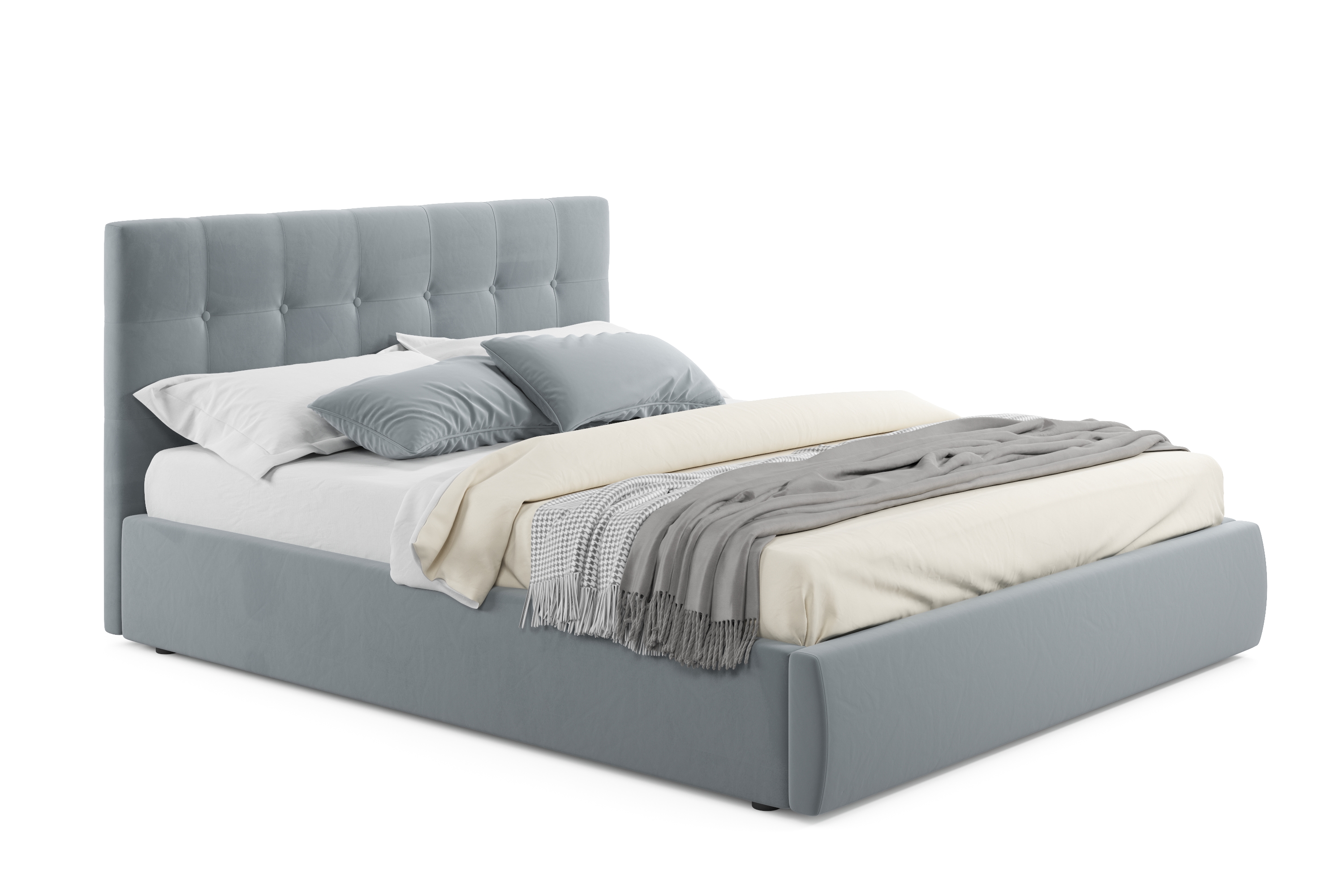 Купить мягкая кровать "selesta" 1400 серая с подъемным механизмом | ZEPPELIN MOBILI