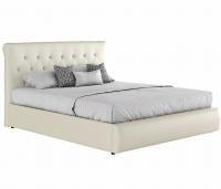 Мягкая интерьерная кровать "Амели" 1600 белая с матрасом ГОСТ | МебельСТОК
