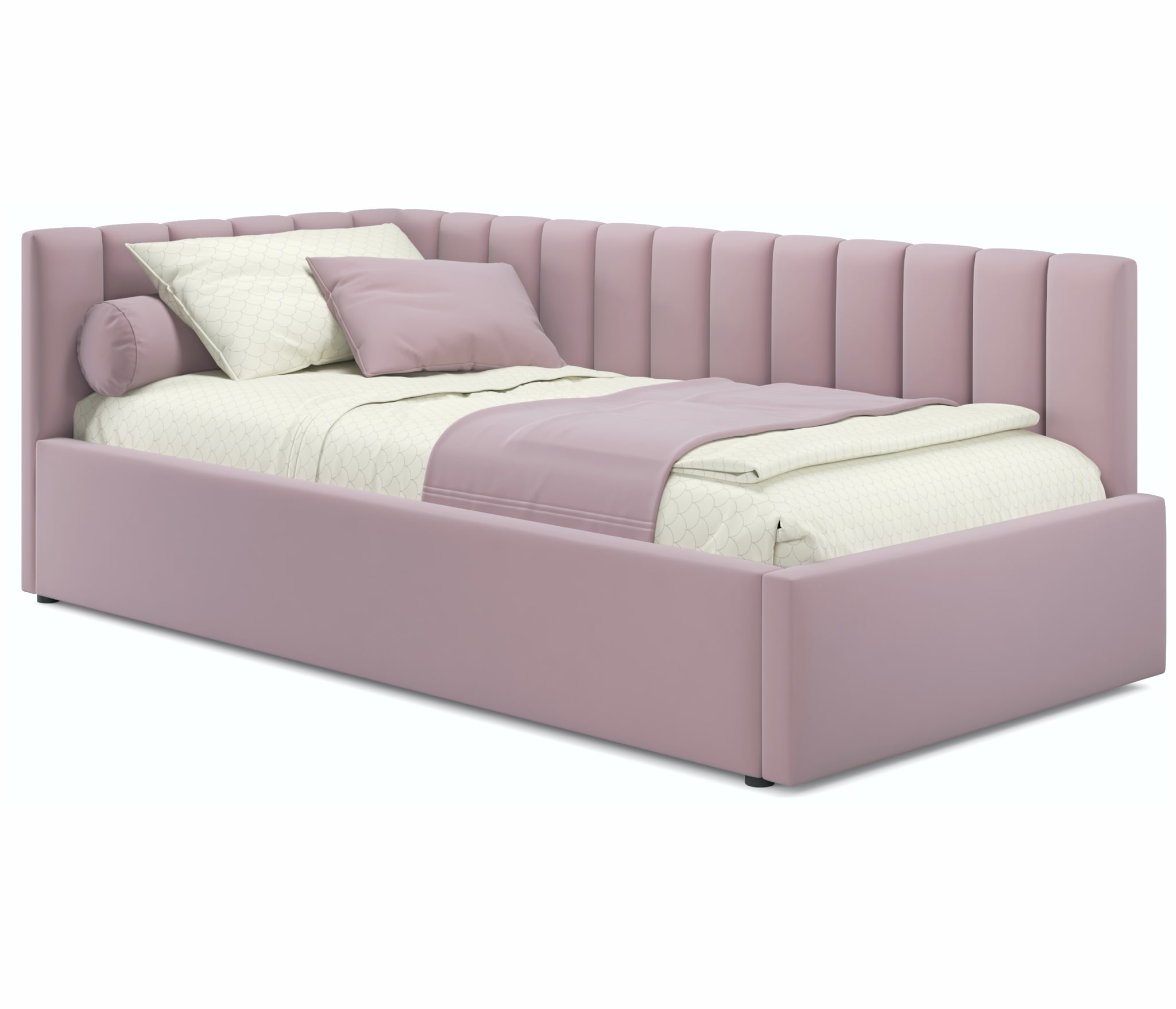 Купить мягкая кровать milena 900 лиловая с подъемным механизмом и матрасом гост | МебельСТОК