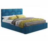 Купить мягкая кровать tiffany 1600 синяя с ортопедическим основанием с матрасом астра | МебельСТОК