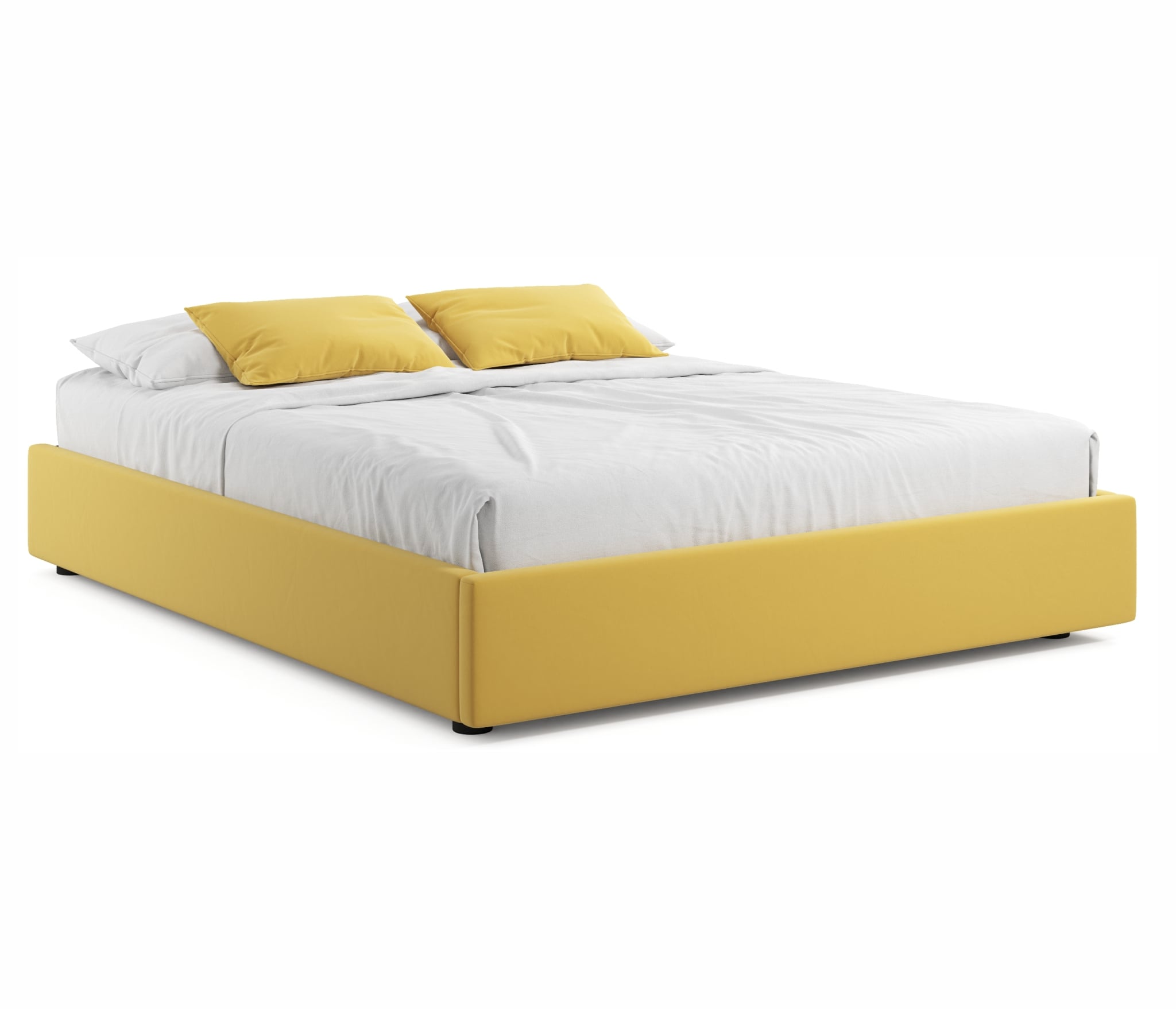 Купить мягкая кровать-софа без изголовья base 1600 желтая с подъемным механизмом | МебельСТОК