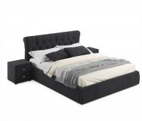 Купить мягкая кровать с тумбами ameli 1600 темная с подъемным механизмом | МебельСТОК