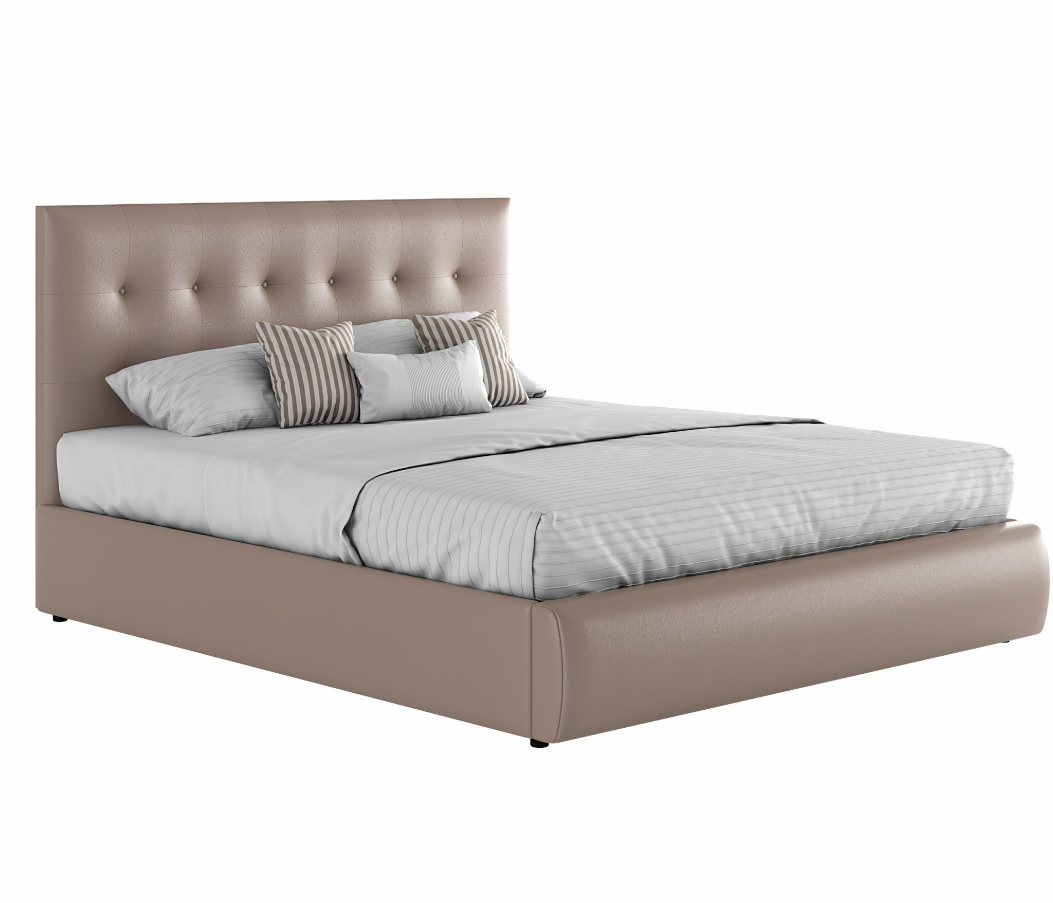 Мягкая кровать "Селеста" 1800 капучино с подъемным механизмом с матрасом PROMO B COCOS | МебельСТОК