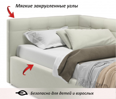 Купить односпальная кровать-тахта bonna 900 беж ткань с подъемным механизмом и матрасом гост | ZEPPELIN MOBILI