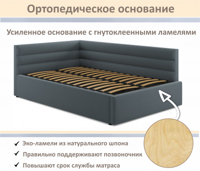 Купить мягкая кровать-тахта aura 1200 маренго темно-серая с подъемным механизмом | МебельСТОК