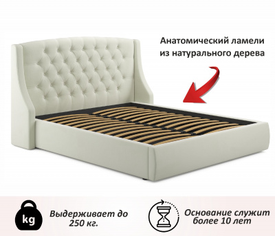 Купить мягкая кровать "stefani" 1600 беж с ортопед. основанием | ZEPPELIN MOBILI