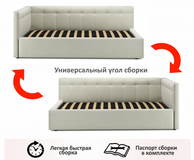 Купить односпальная кровать-тахта colibri 800 беж ткань с подъемным механизмом | МебельСТОК