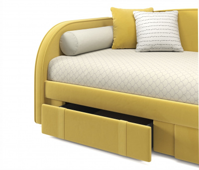 Купить мягкая кровать elda 900 желтая с ортопедическим основанием и матрасом астра | МебельСТОК