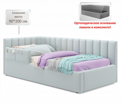Купить мягкая кровать milena с бортиком 900 мята пастель с подъемным механизмом | МебельСТОК