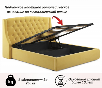Купить мягкая кровать "stefani" 1800 желтая с подъемным механизмом с орт.матрасом promo b cocos | ZEPPELIN MOBILI