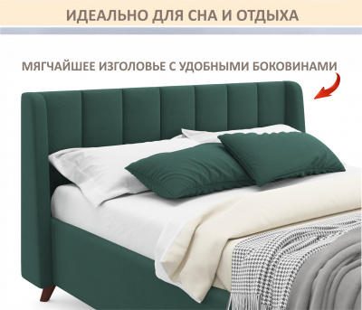 Купить мягкая кровать betsi 1600 изумруд с подъемным механизмом | МебельСТОК