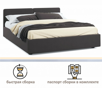 Купить мягкая кровать erika 1600 шоколад с подъемным механизмом | МебельСТОК