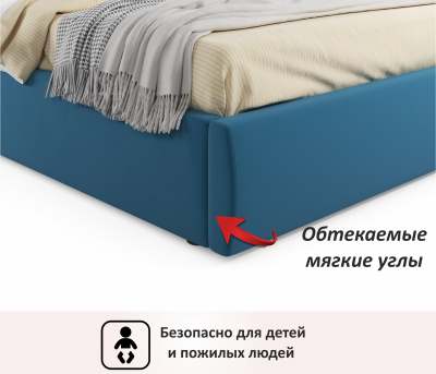 Купить мягкая кровать verona 1800 синяя с ортопедическим основанием | МебельСТОК