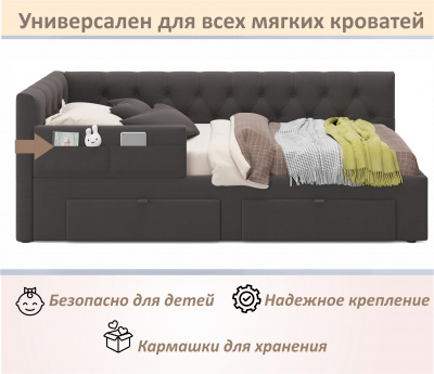 Купить мягкий защитный бортик шоколад | МебельСТОК