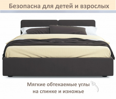 Купить мягкая кровать erika 1600 шоколад с подъемным механизмом | МебельСТОК