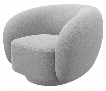 Дизайнерское мягкое кресло Plushe букле светло-серый