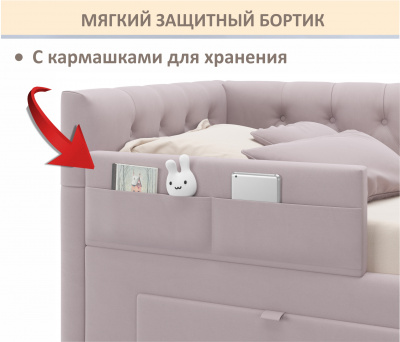 Купить мягкий защитный бортик лиловый | МебельСТОК