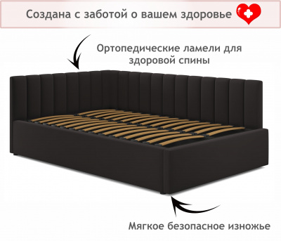 Купить мягкая кровать milena 1200 шоколад с подъемным механизмом | МебельСТОК