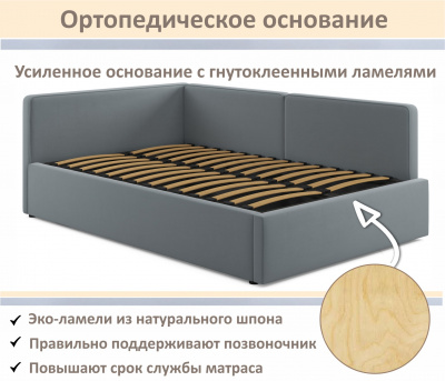 Купить мягкая кровать-тахта kapri 1200 серая c подъемным механизмом | МебельСТОК