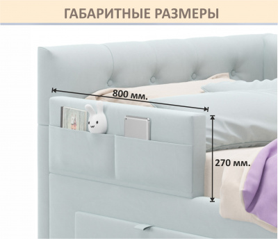 Купить мягкий защитный бортик мята пастель | МебельСТОК