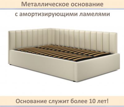 Купить мягкая кровать milena 1400 бежевая с ортопедическим основанием | МебельСТОК