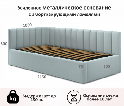 Купить мягкая кровать milena 900 мята пастель с подъемным механизмом | МебельСТОК
