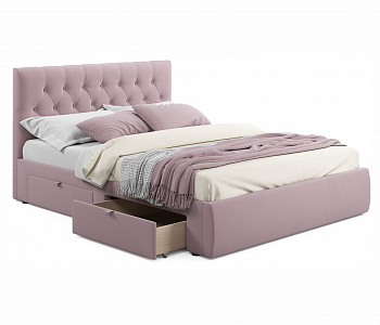Купить мягкая кровать verona 1600 лиловая с ящиками | МебельСТОК