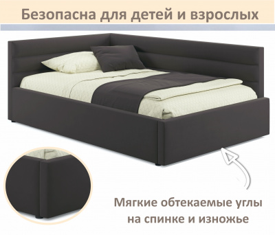 Купить мягкая кровать-тахта aura 1200 шоколад с подъемным механизмом | МебельСТОК