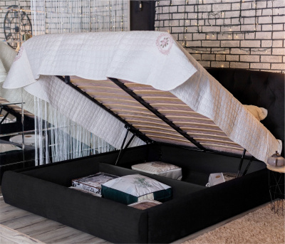 Купить мягкая кровать "stefani" 1800 темная с подъемным механизмом с орт.матрасом promo b cocos | ZEPPELIN MOBILI