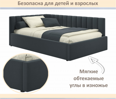 Купить мягкая кровать milena 1200 темно-серый маренго с подъемным механизмом | МебельСТОК