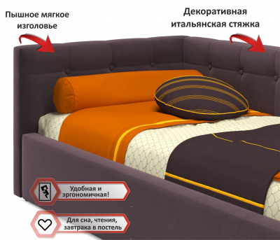 Купить односпальная кровать-тахта bonna 900 шоколад с подъемным механизмом и матрасом астра | МебельСТОК