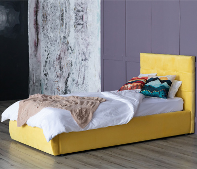 Купить мягкая кровать selesta 900 желтая с ортопед.основанием с матрасом promo b cocos | ZEPPELIN MOBILI