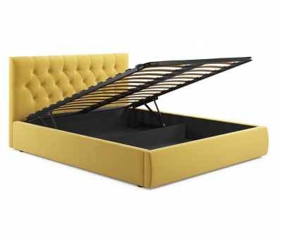 Купить мягкая кровать verona 1400 желтая с подъемным механизмом | МебельСТОК