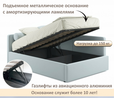 Купить мягкая кровать-тахта kapri 1200 мята пастель c подъемным механизмом | МебельСТОК