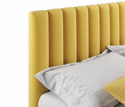 Купить мягкая кровать olivia 1400 желтая с ортопедическим основанием | МебельСТОК