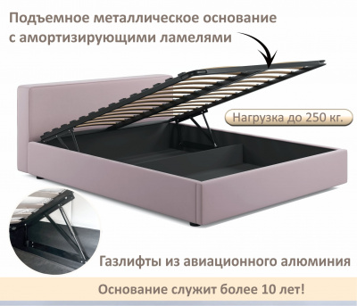 Купить мягкая кровать skandi 1600 лиловая с подъемным механизмом | МебельСТОК