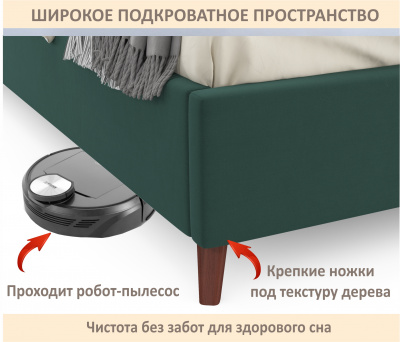 Купить мягкая кровать betsi 1600 изумруд с подъемным механизмом | МебельСТОК