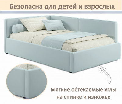 Купить мягкая кровать-тахта kapri 1200 мята пастель c подъемным механизмом | МебельСТОК
