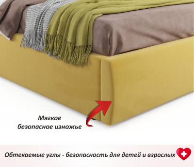 Купить мягкая кровать "stefani" 1600 желтая с подъемным механизмом с орт.матрасом астра | ZEPPELIN MOBILI