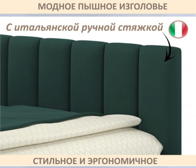 Купить мягкая кровать milena 1400 изумруд с подъемным механизмом | МебельСТОК
