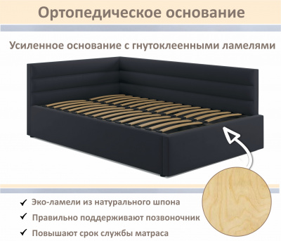 Купить мягкая кровать-тахта aura 1200 черная с подъемным механизмом | МебельСТОК