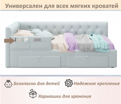 Купить мягкий защитный бортик мята пастель | МебельСТОК