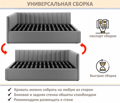 Купить мягкая кровать milena 1400 мята пастель с подъемным механизмом | МебельСТОК