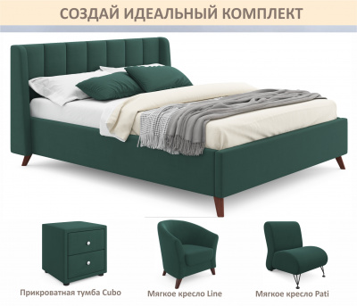 Купить мягкая кровать betsi 1600 изумруд с подъемным механизмом | МебельСТОК