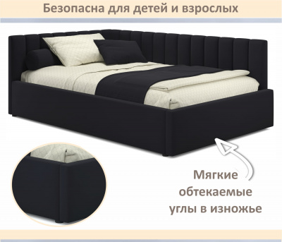 Купить мягкая кровать milena 1400 черная с подъемным механизмом | МебельСТОК