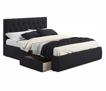 Купить мягкая кровать verona 1600 темная с ящиками | МебельСТОК