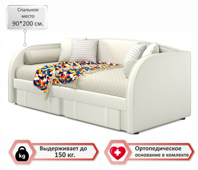 Купить мягкая кровать elda 900 беж с ортопедическим основанием и матрасом астра | МебельСТОК